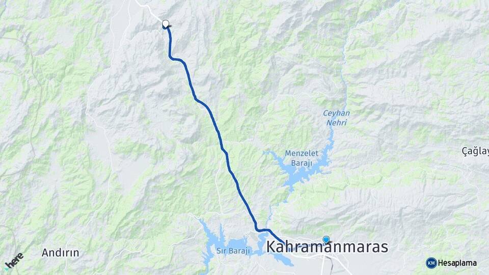 Kahramanmaraş Kurucaova Onikişubat Arası Kaç Km - Yol Haritası