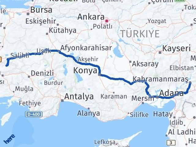Kahramanmaraş Ödemiş İzmir Arası Kaç Km - Yol Haritası