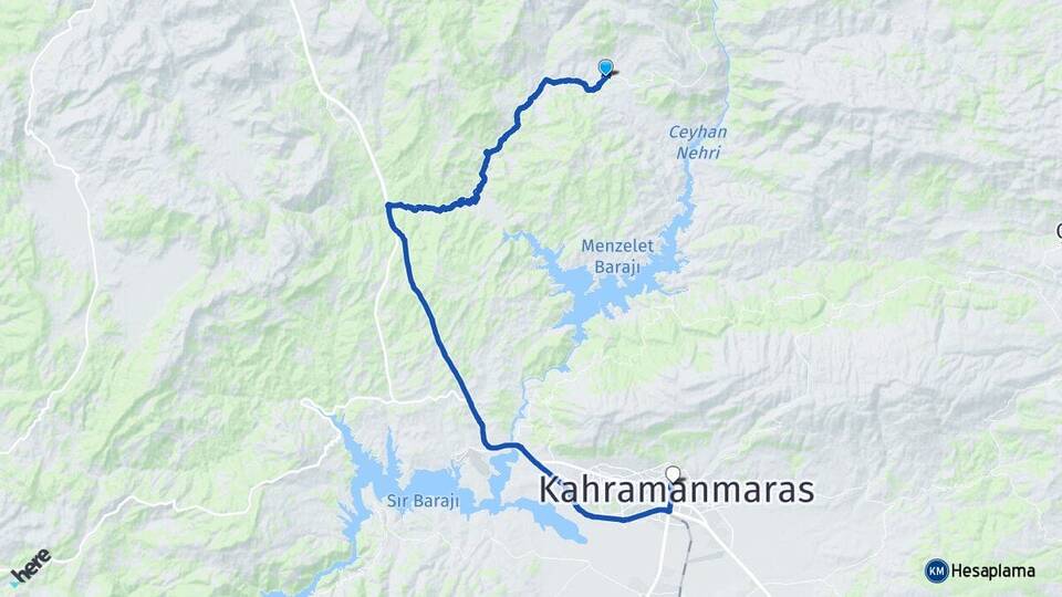 Kahramanmaraş Onikişubat Ilıca Arası Kaç Km - Yol Haritası