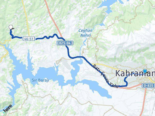 Kahramanmaraş Onikişubat Yenidemir Onikişubat Arası Kaç Km - Yol Haritası