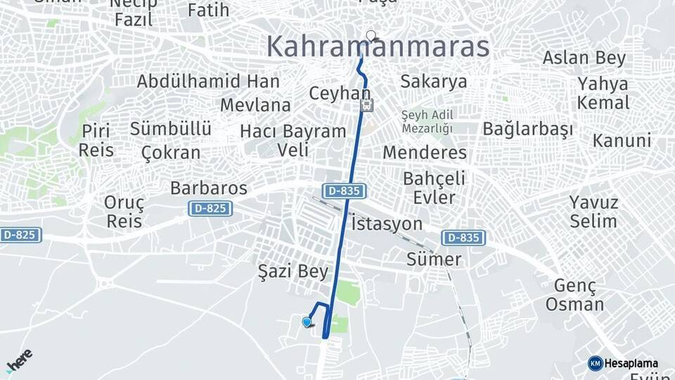 Kahramanmaraş Otogarı Kahramanmaraş Arası Kaç Km - Yol Tarifi