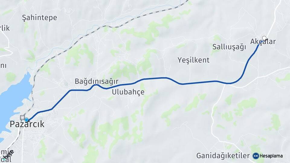 Kahramanmaraş Pazarcık Akçalar Pazarcık Arası Kaç Km - Yol Haritası