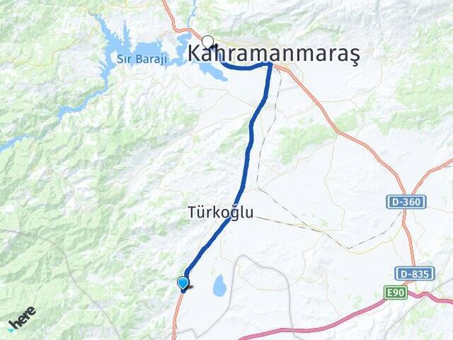 Beyoğlu K.Maraş Sütçü İmam Üniversitesi Arası Kaç Km - Yol Tarifi