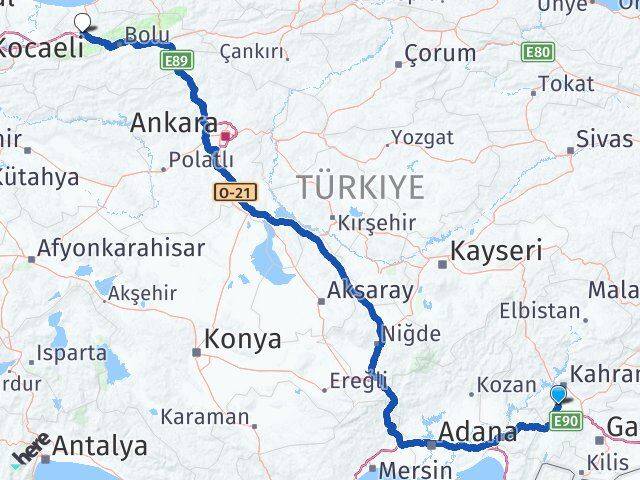 Kahramanmaraş Türkoğlu Düzce Arası Kaç Km - Yol Haritası