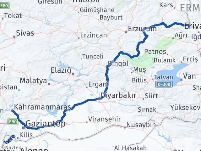 Kahramanmaraş Tuzluca Iğdır Arası Kaç Km - Yol Haritası