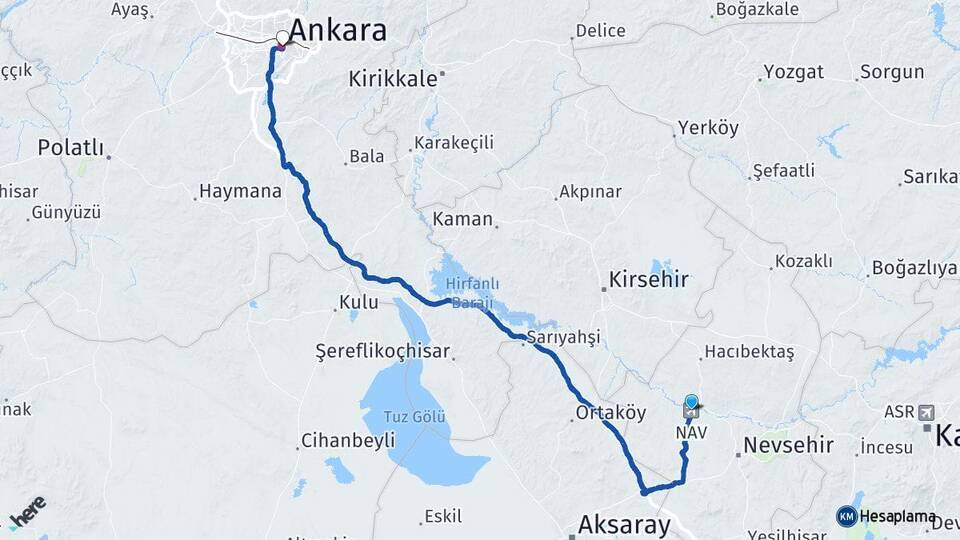 Kapadokya Havalimanı Ankara Arası Kaç Km - Yol Tarifi