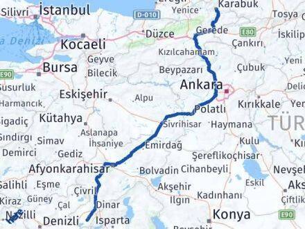 Karabük Başmakçı Afyonkarahisar Arası Kaç Km - Yol Haritası