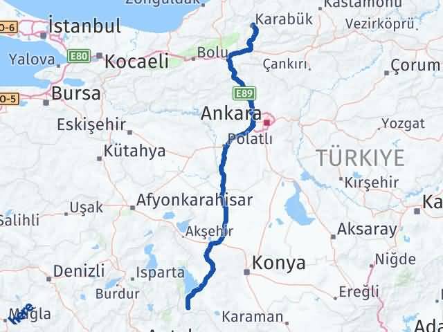 Karabük Derebucak Konya Arası Kaç Km - Yol Haritası