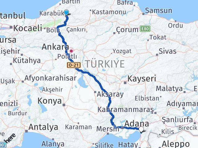 Karabük Dörtyol Hatay Arası Kaç Km - Yol Haritası