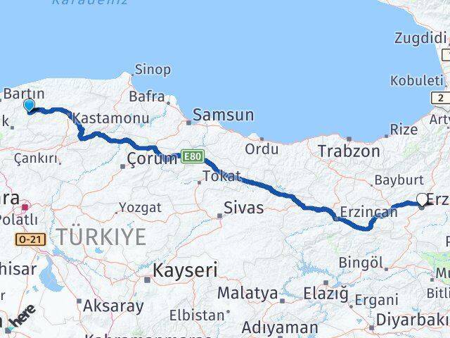 Eflani Erzurum Arası Kaç Km - Yol Tarifi