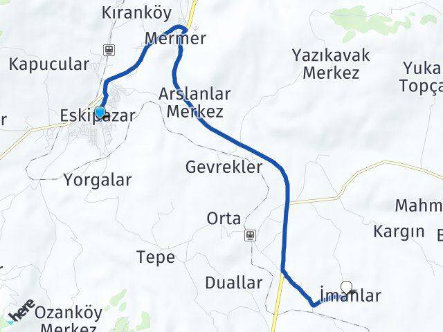 Karabük Eskipazar İmanlar Eskipazar Arası Kaç Km - Yol Haritası