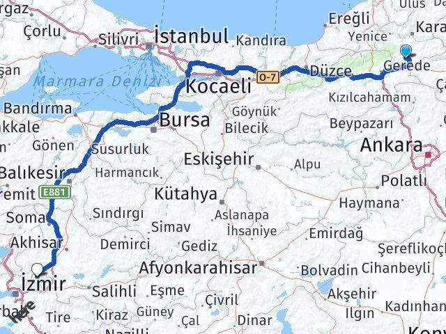 Karabük Eskipazar Manisa Arası Kaç Km - Yol Haritası