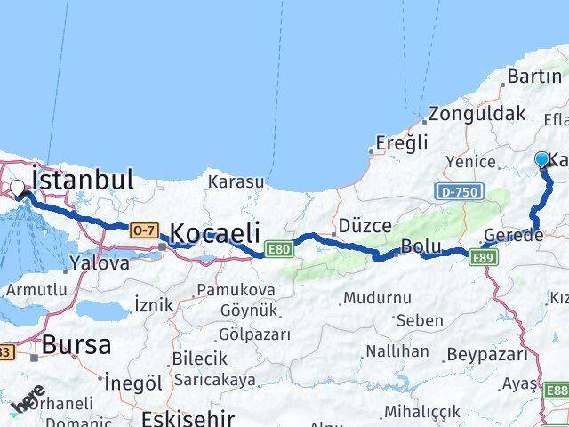 Karabük Eyüpsultan İstanbul Arası Kaç Km - Yol Haritası