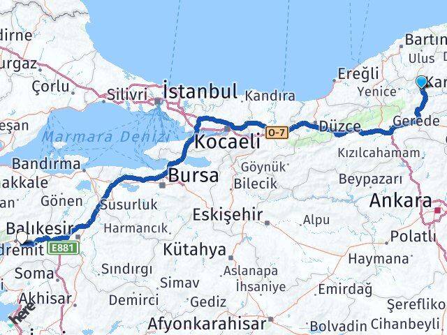 Karabük Havran Arası Kaç Km - Yol Tarifi