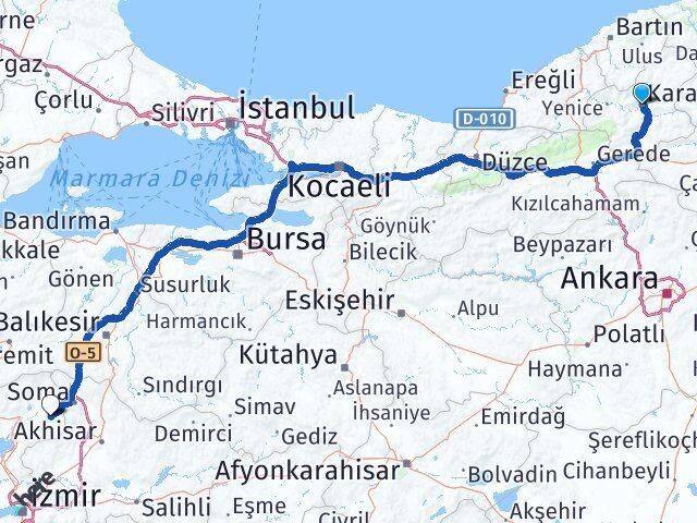 Karabük Kınık İzmir Arası Kaç Km - Yol Haritası