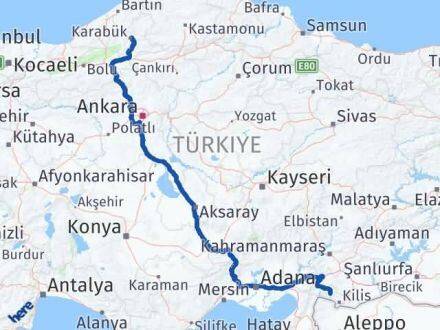 Karabük Musabeyli Kilis Arası Kaç Km - Yol Haritası