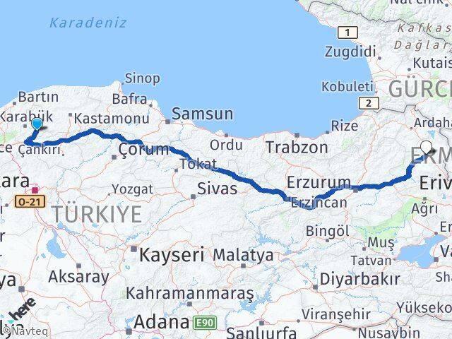 Karabük Ovacık Kars Arası Kaç Km - Yol Haritası