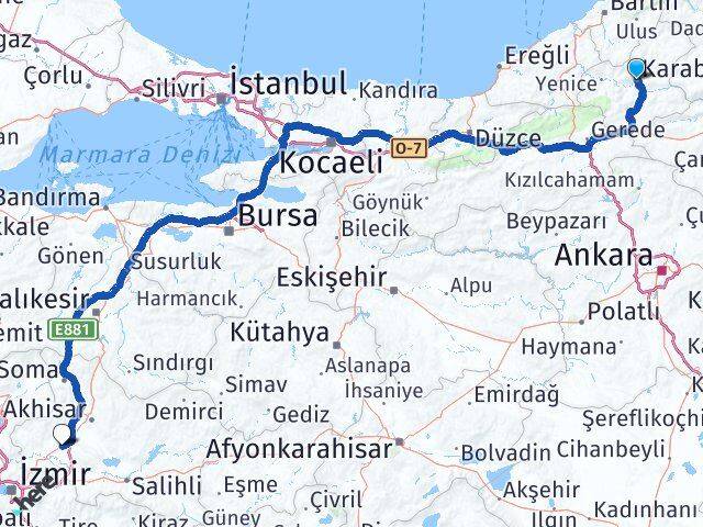 Karabük Saruhanlı Manisa Arası Kaç Km - Yol Haritası