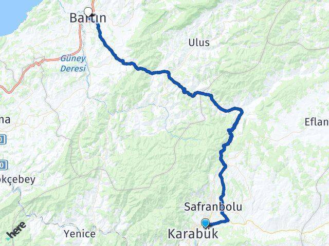 Karabük Üniversitesi Bartın Arası Kaç Km - Yol Tarifi