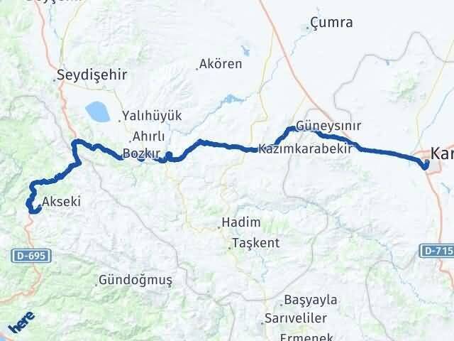 Karaman Akseki Arası Kaç Km - Yol Tarifi