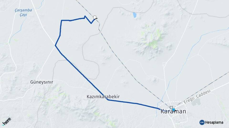 Karaman Arıkören Çumra Konya Arası Kaç Km - Yol Haritası