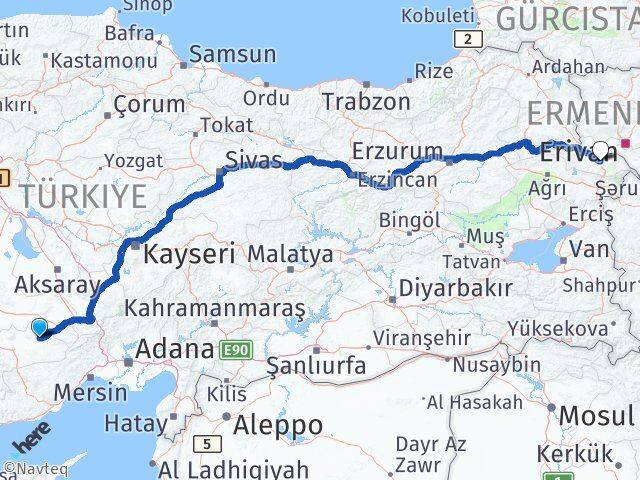 Karaman Ayrancı Iğdır Arası Kaç Km - Yol Haritası