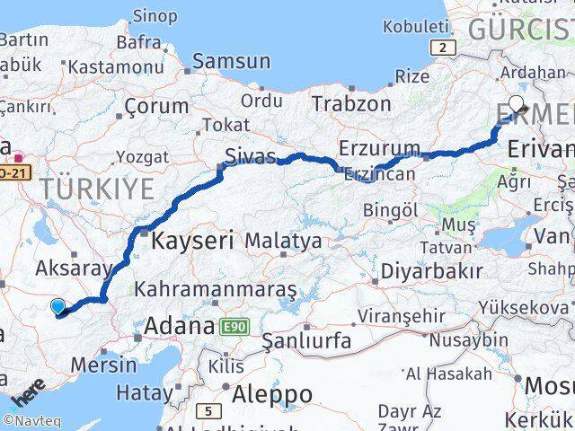Karaman Ayrancı Kars Arası Kaç Km - Yol Haritası