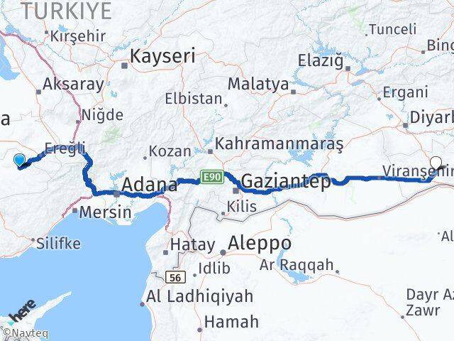 Karaman Ayrancı Mardin Arası Kaç Km - Yol Haritası