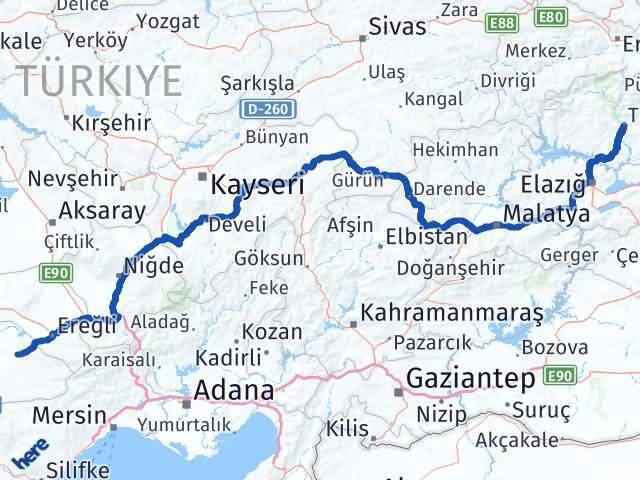 Karaman Ayrancı Tunceli Arası Kaç Km - Yol Haritası