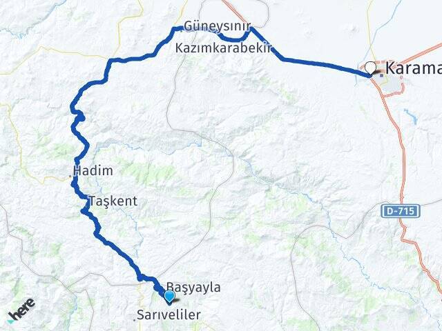 Bozyaka Karaman Otogarı Arası Kaç Km - Yol Tarifi