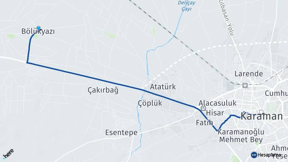 Bölükyazı Karaman Arası Kaç Km - Yol Tarifi