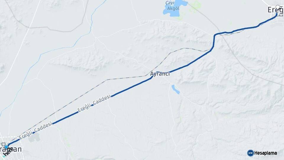 Karaman Ereğli Konya Arası Kaç Km - Yol Haritası