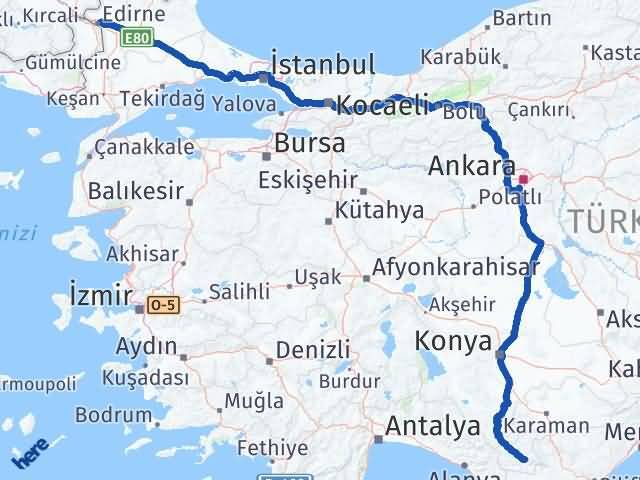 Karaman Ermenek Edirne Arası Kaç Km - Yol Haritası