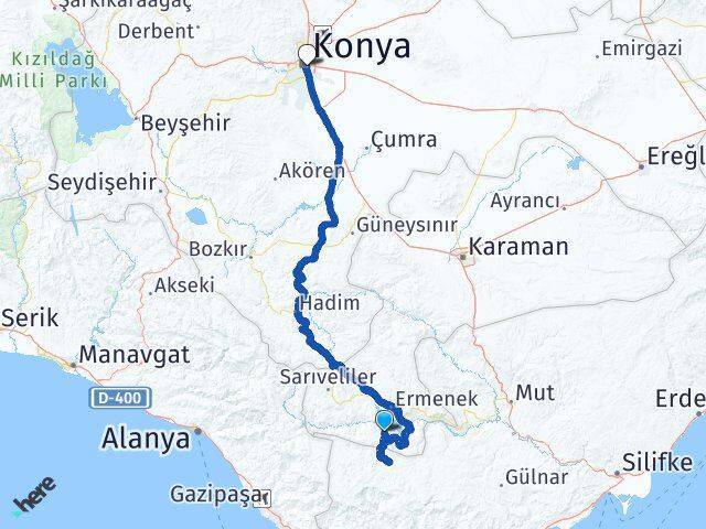 Gökçekent Konya Arası Kaç Km - Yol Tarifi