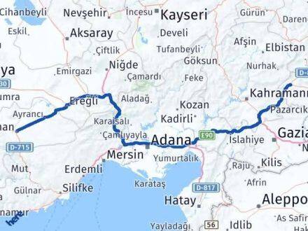 Karaman Gölbaşı Adıyaman Arası Kaç Km - Yol Haritası