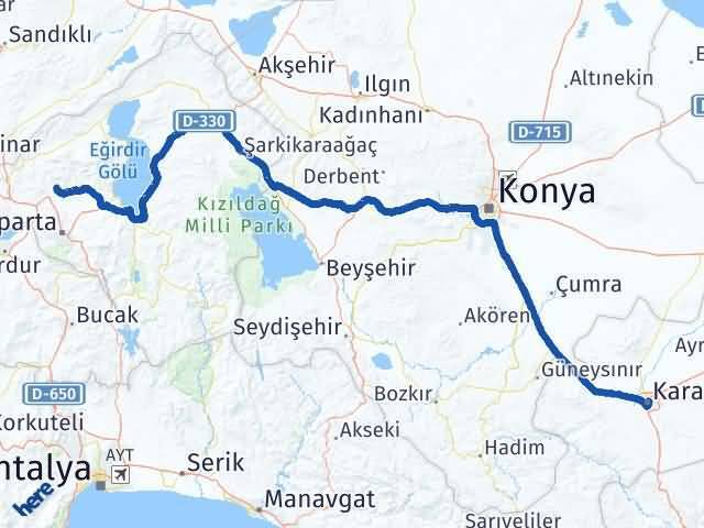 Karaman Gönen Arası Kaç Km - Yol Tarifi
