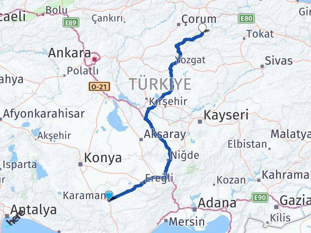 Karaman Göynücek Arası Kaç Km - Yol Tarifi