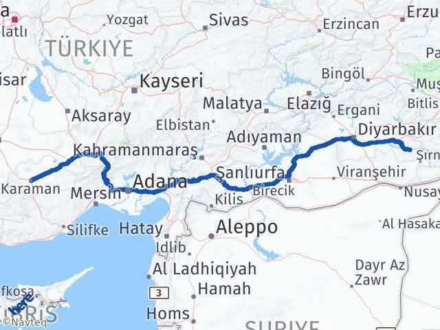 Karaman Hasankeyf Batman Arası Kaç Km - Yol Haritası