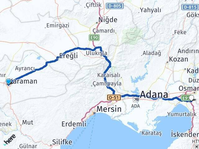 İbrahim Hakkı Konyalı Erzin Arası Kaç Km - Yol Tarifi