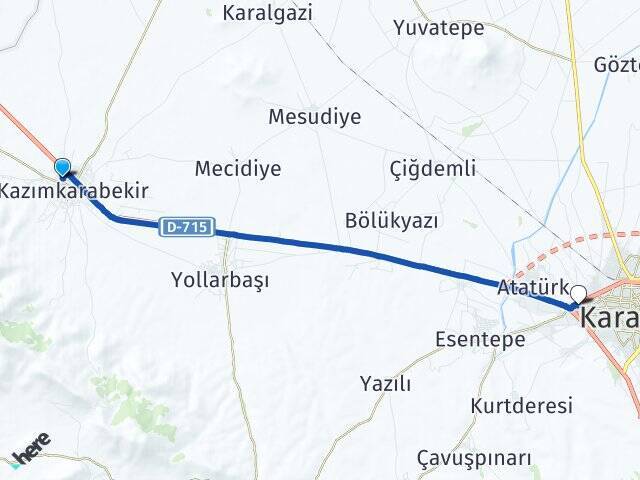 Eminettin Karaman Otogarı Arası Kaç Km - Yol Tarifi