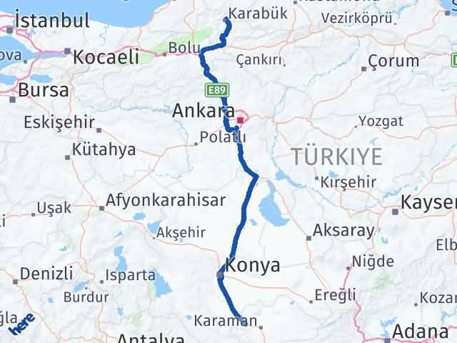 Karaman Kazımkarabekir Karabük Arası Kaç Km - Yol Haritası