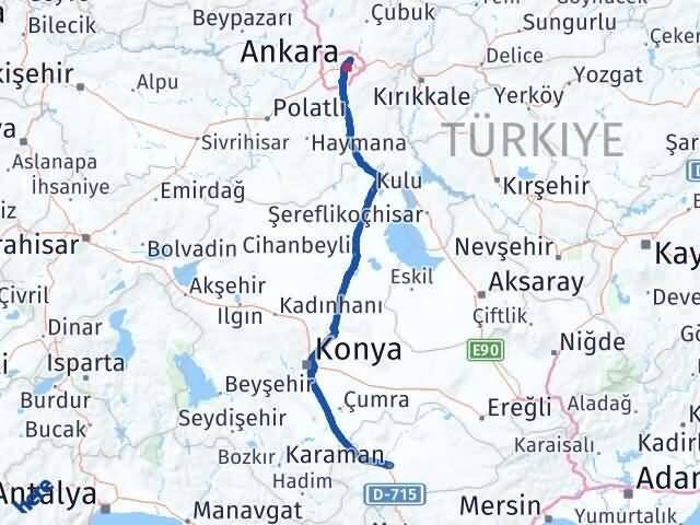 Karaman Keçiören Ankara Arası Kaç Km - Yol Haritası