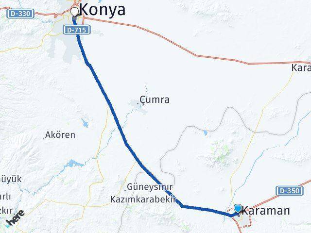Nefise Sultan Konya Arası Kaç Km - Yol Tarifi
