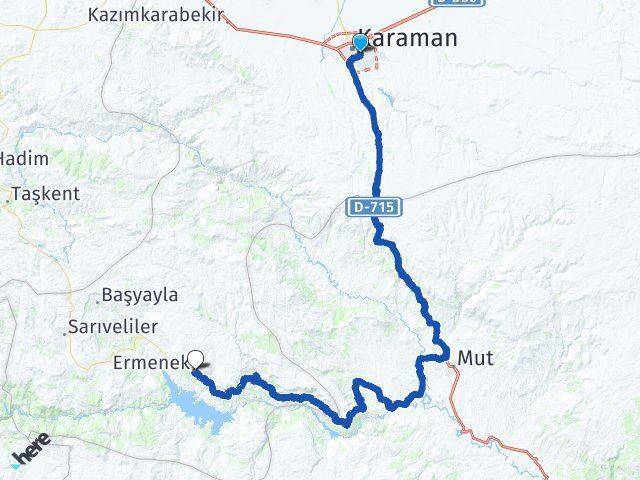 Osmangazi Ermenek Arası Kaç Km - Yol Tarifi