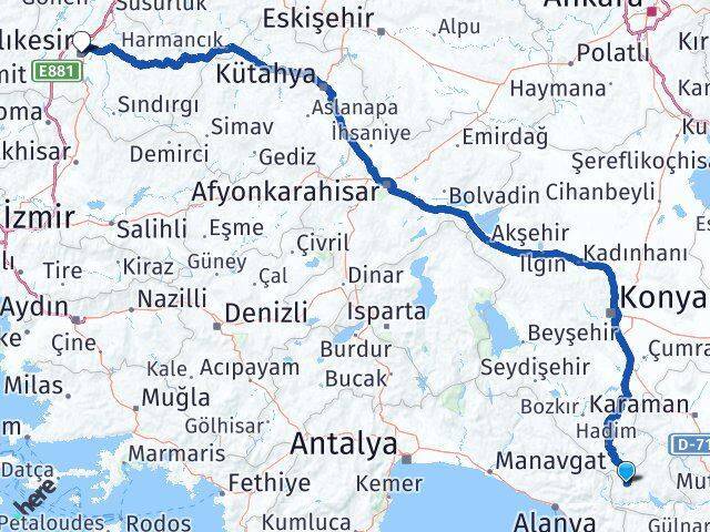 Sarıveliler Balıkesir Arası Kaç Km - Yol Tarifi