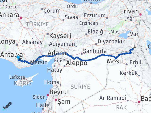 Karaman Sarıveliler Hakkari Arası Kaç Km - Yol Haritası