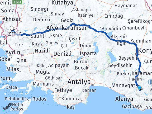 Karaman Sarıveliler Manisa Arası Kaç Km - Yol Haritası