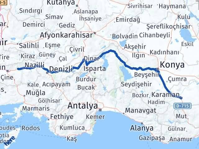 Karaman Sultanhisar Aydın Arası Kaç Km - Yol Haritası