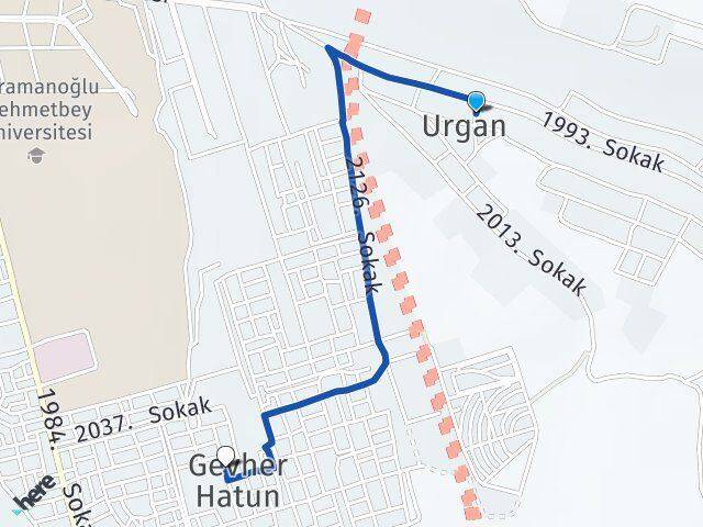 Urgan Gevher Hatun Arası Kaç Km - Yol Tarifi
