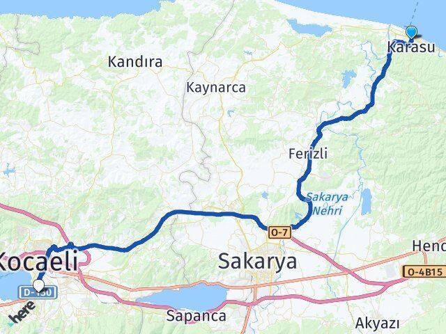Karasu Otogarı Başiskele Arası Kaç Km - Yol Tarifi